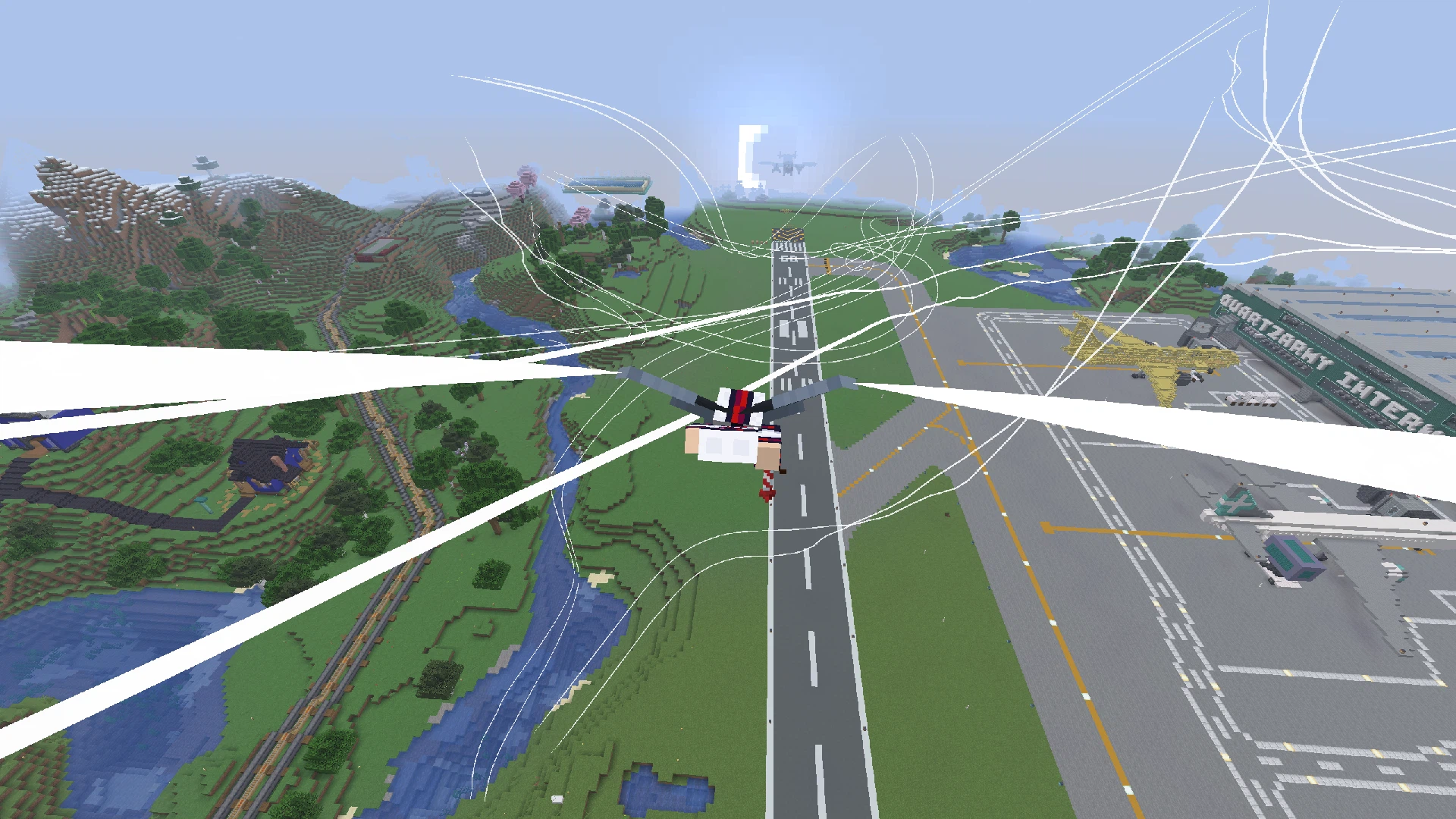 Скриншот Elytra Contrails Mod