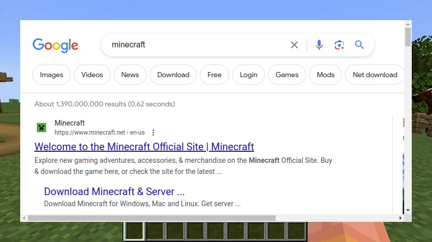 Скриншот MCEF (Minecraft Chromium Embedded Framework)