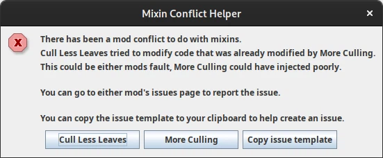 Скриншот Mixin Conflict Helper