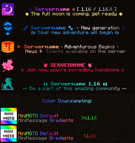 Скриншот MiniMOTD