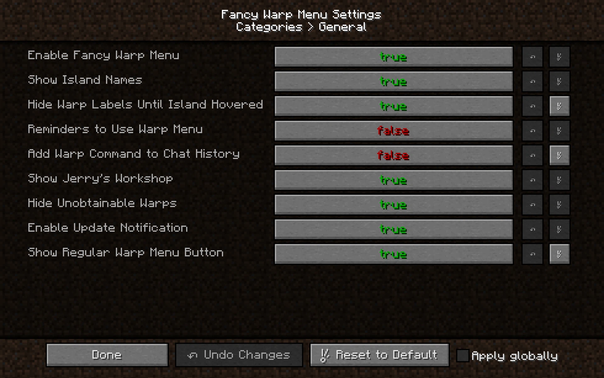 Скриншот Fancy Warp Menu