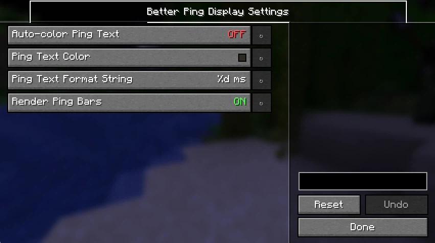 Скриншот Better Ping Display [Fabric]