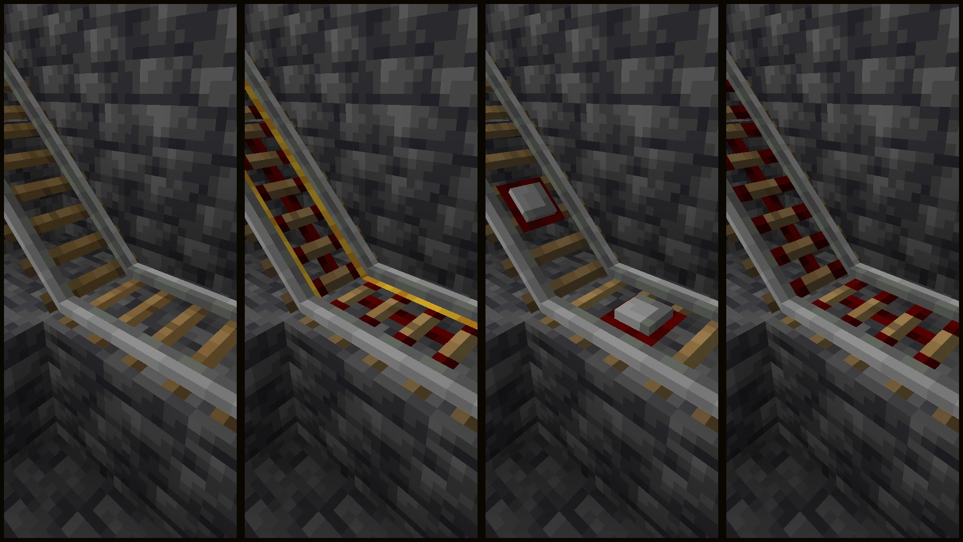 Showcase of Blocky Rails with all four rail types