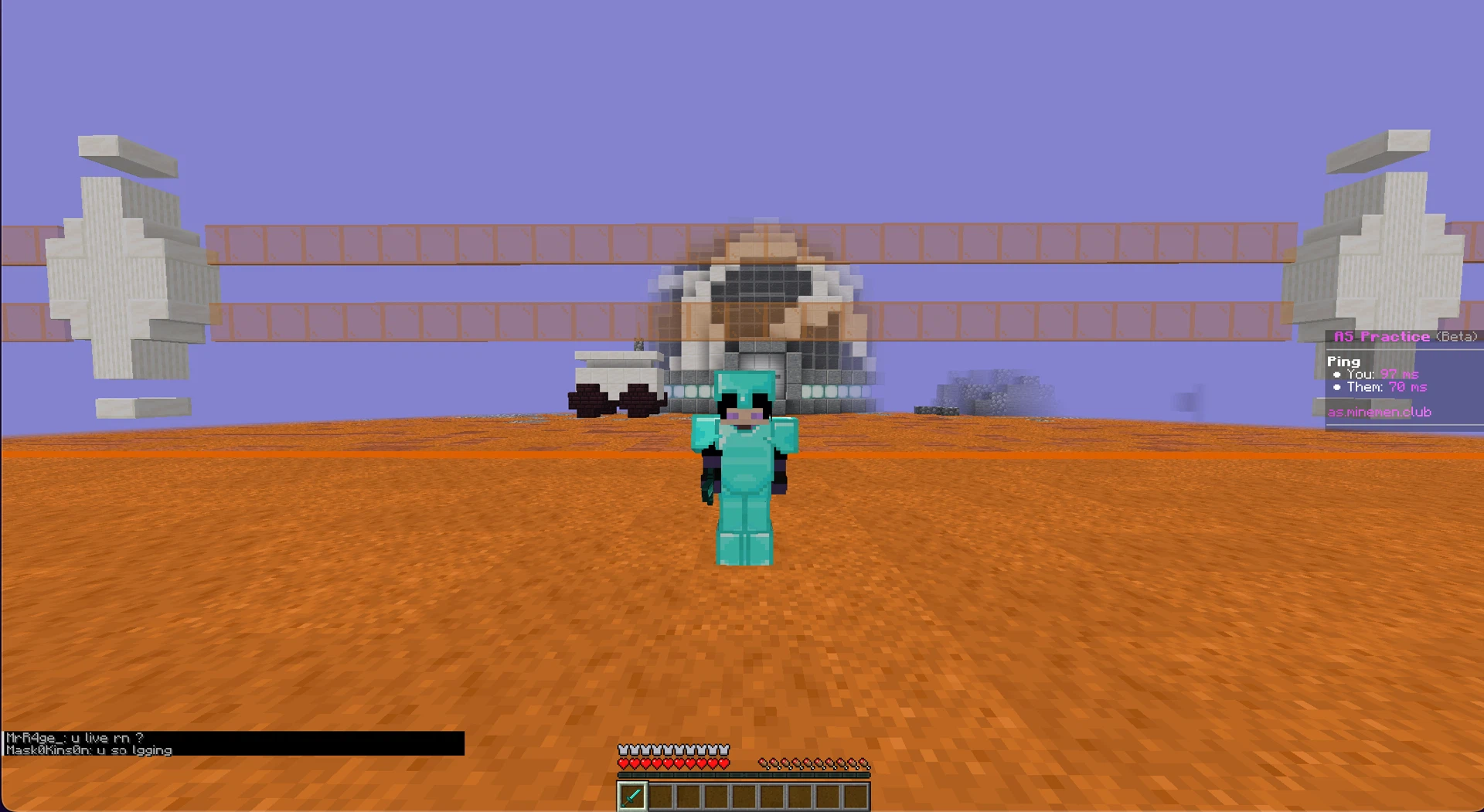 Diamond armour with Marlow's texturepack and mine, minemen 1.21.11
