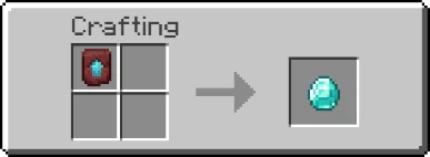 2x2 crafting grid showing a Netherite Upgrade turning into a Diamond.