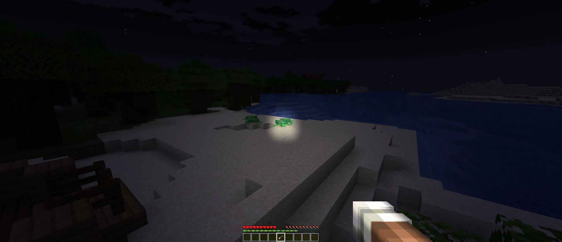 Flashlight on a mob