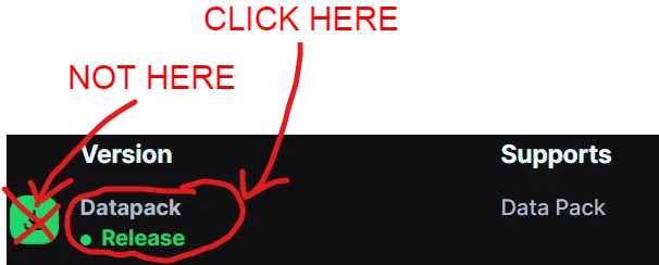 An image directing you to not directly download the datapack, but to double check for resources first.