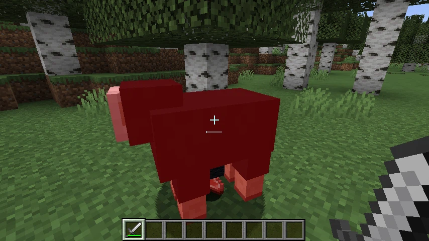 A iron sword killing a sheep