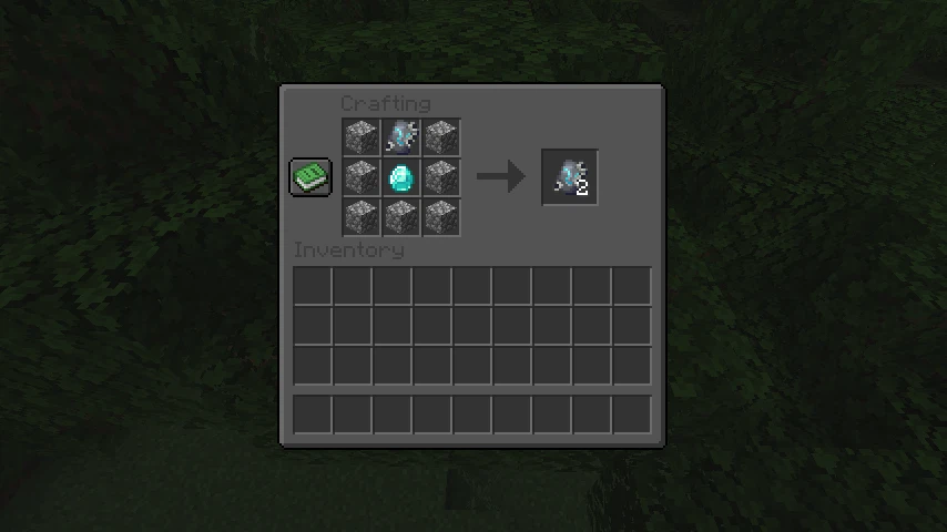One diamond and seven cobblestone blocks needed.