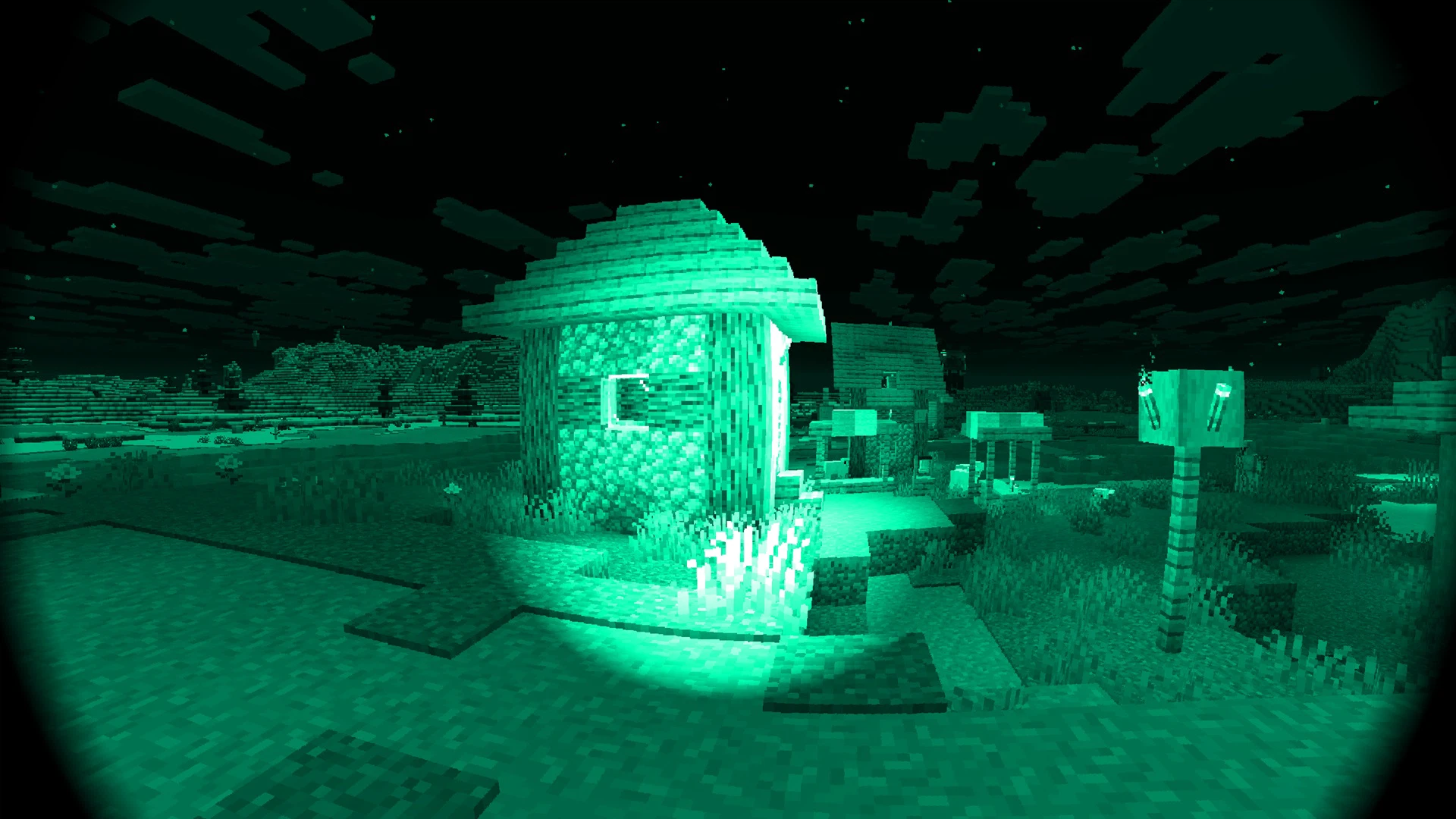 A Village seen with the resource pack enabled