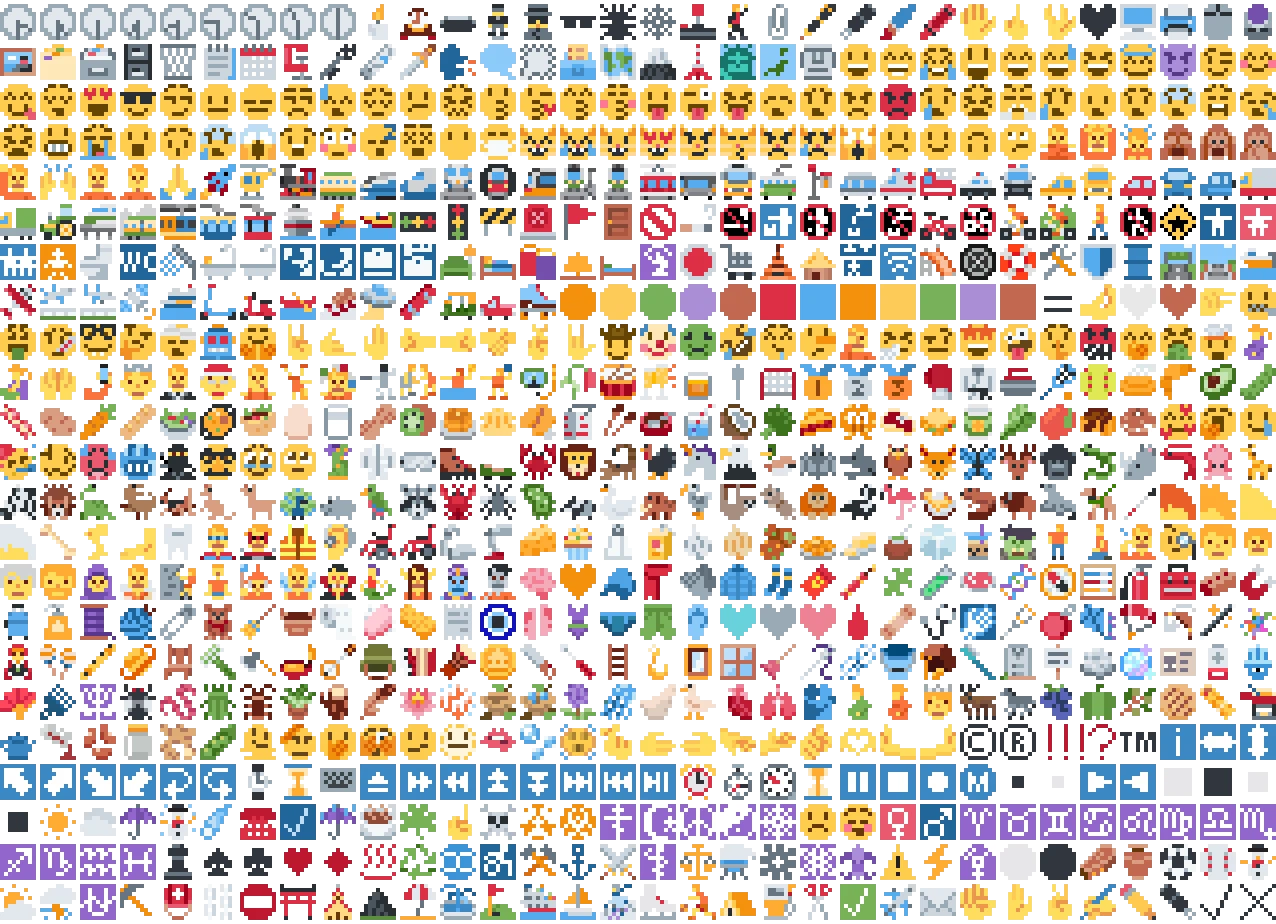 Grid of hundreds of emoji