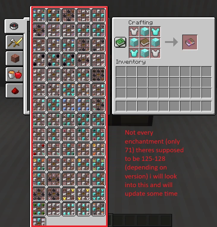 Not every enchantment appearing bug
