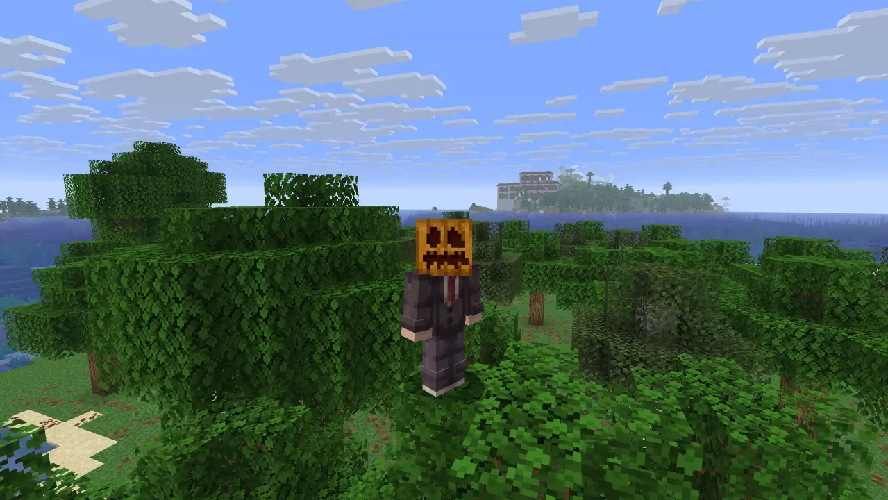 Wearing a pumpkin with absolute clear view