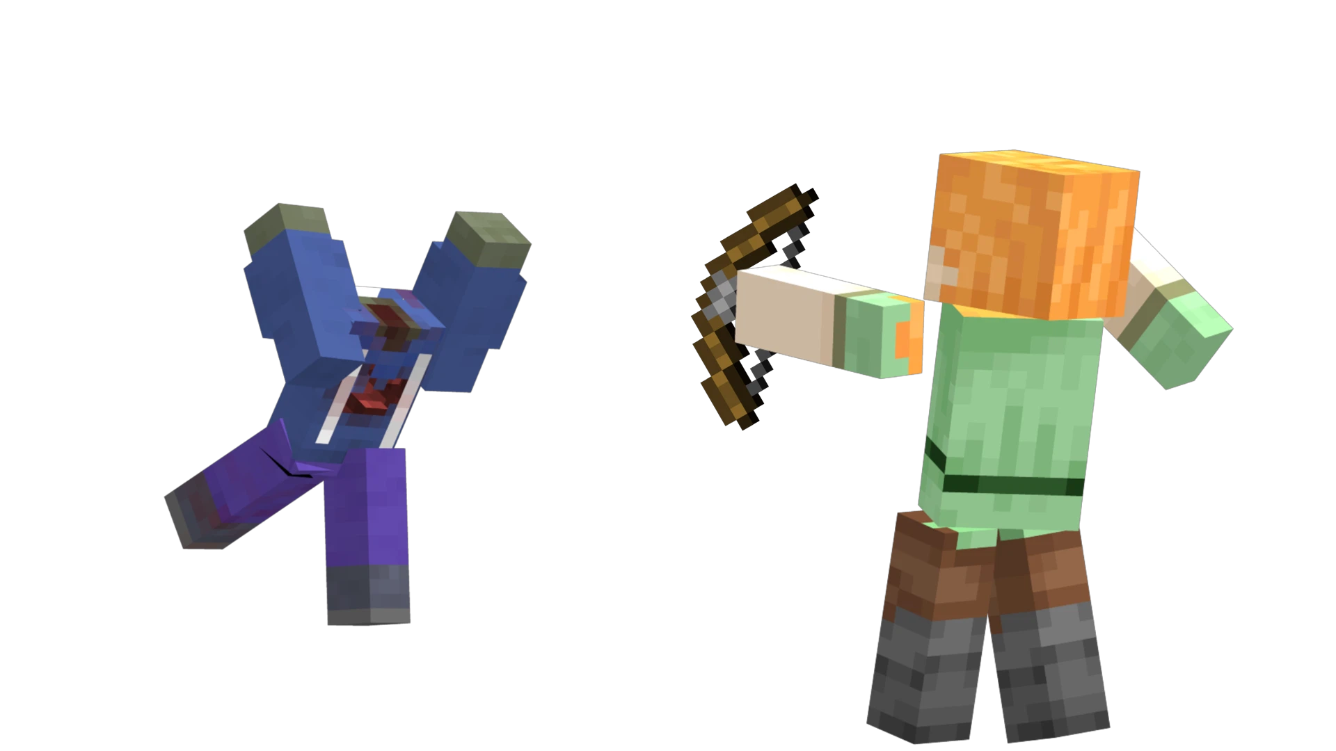 Alex shooting and killing a zombie.