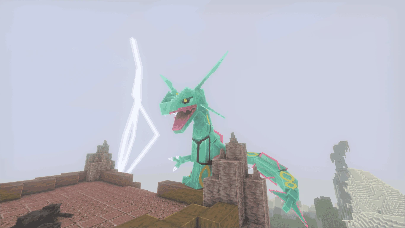A photo of the Legendary Pokémon Rayquaza