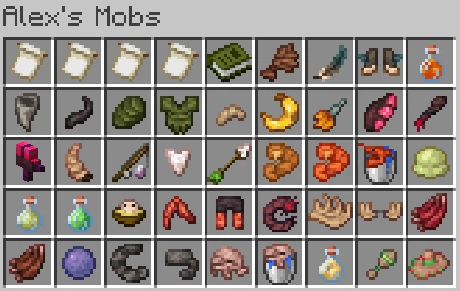 Скриншот Sweety's Items (Alex's Mobs)